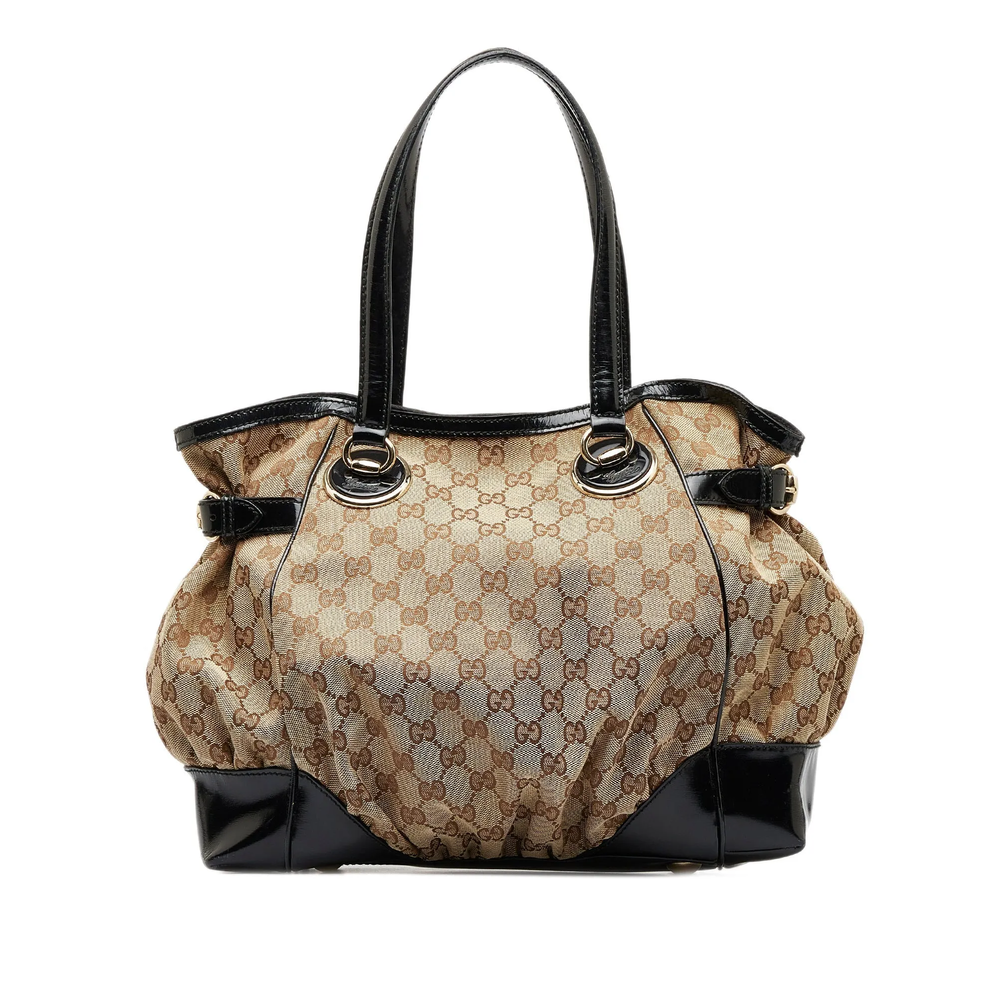 Brown Gucci GG Canvas Full Moon Tote Bag