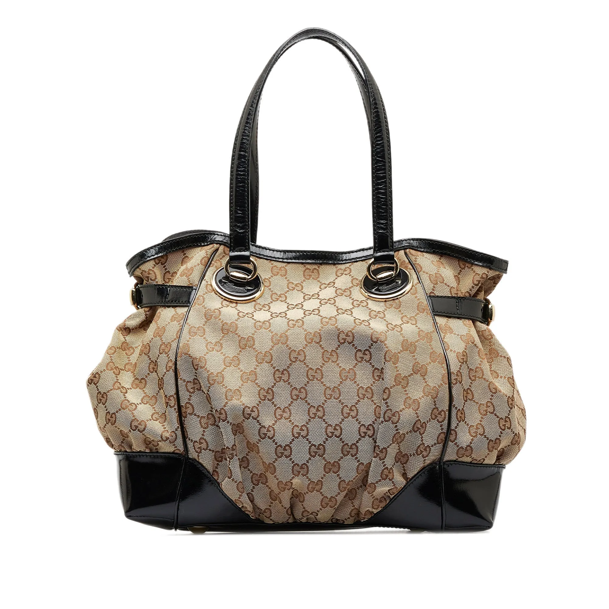 Brown Gucci GG Canvas Full Moon Tote Bag