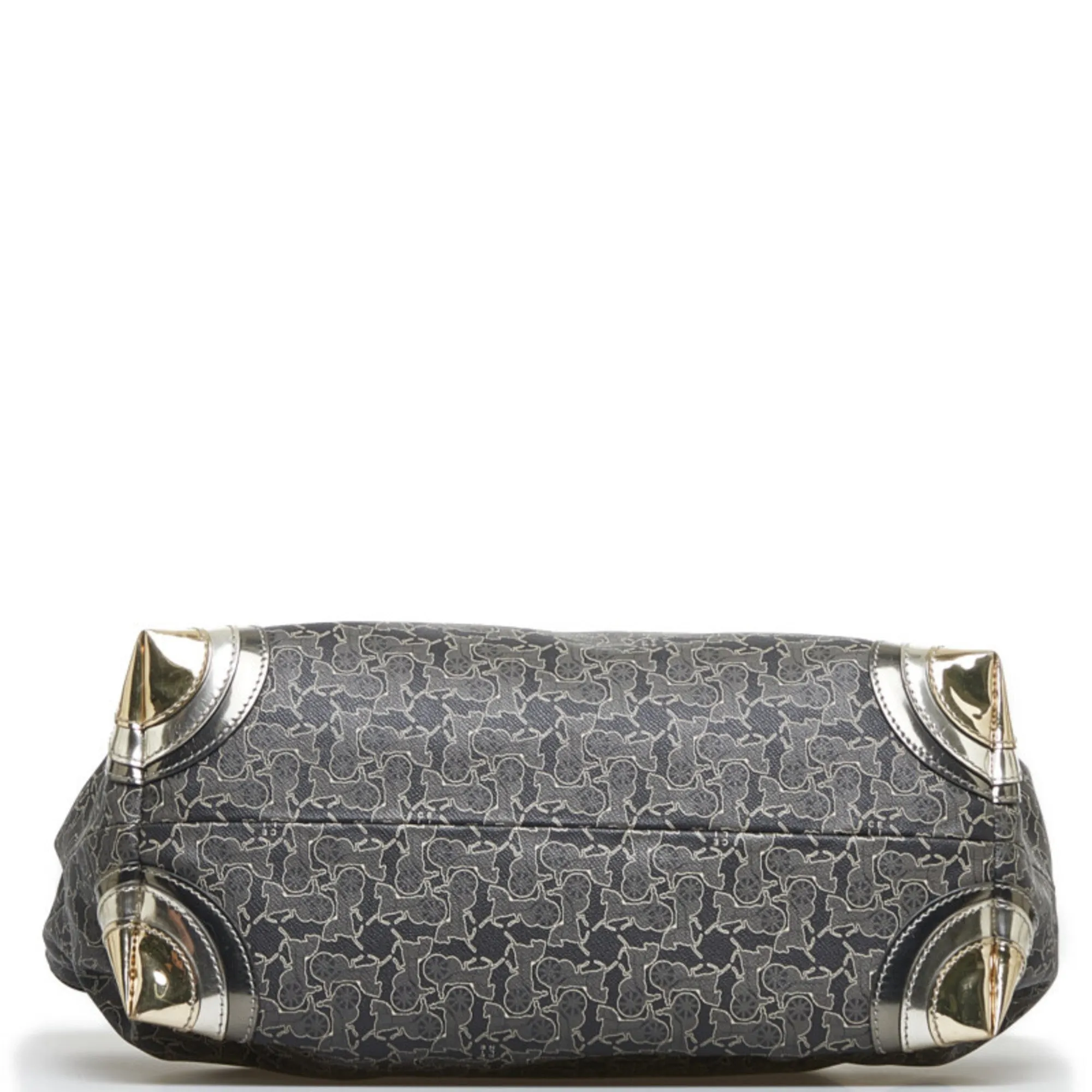 Celine carriage tote bag shoulder black silver PVC leather ladies