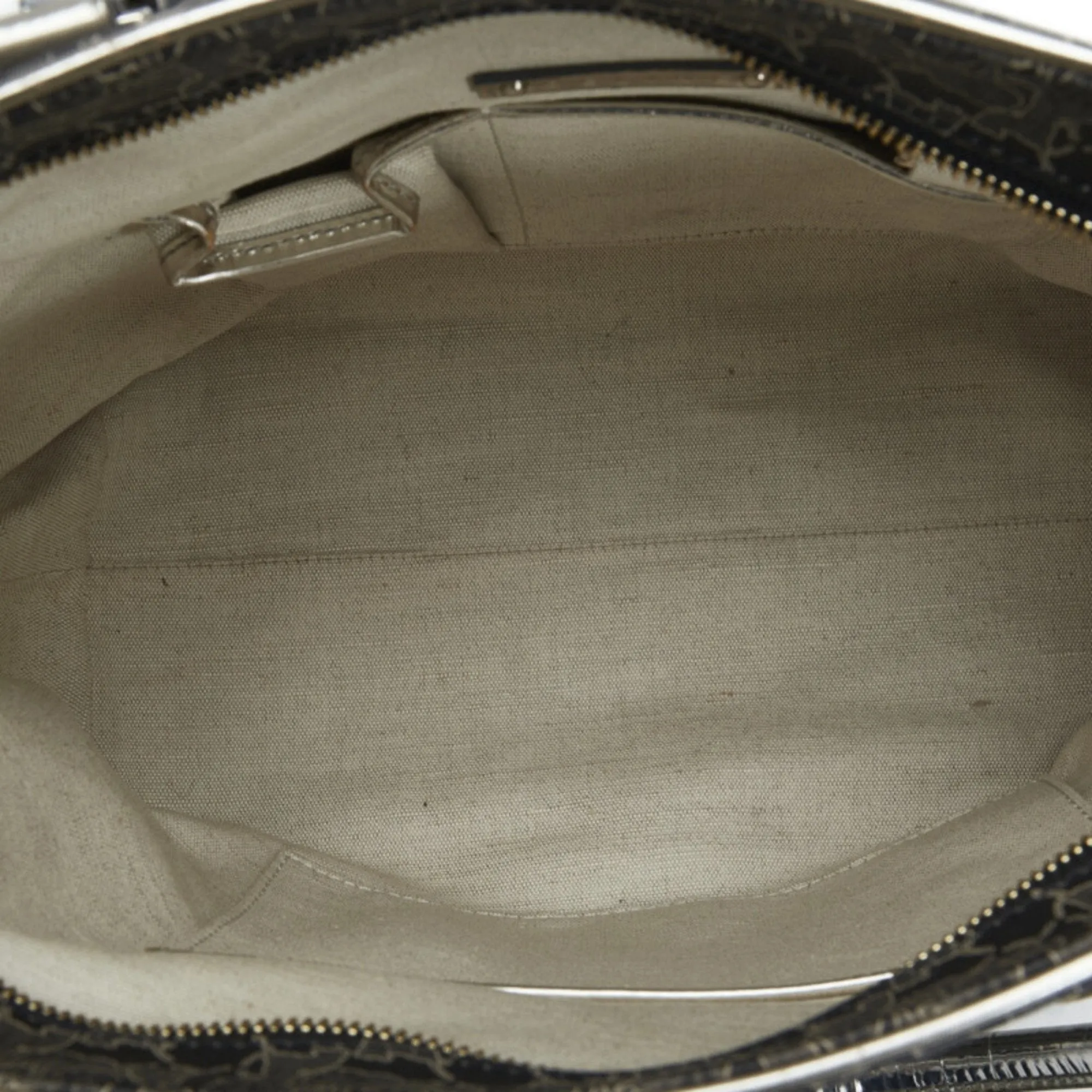 Celine carriage tote bag shoulder black silver PVC leather ladies