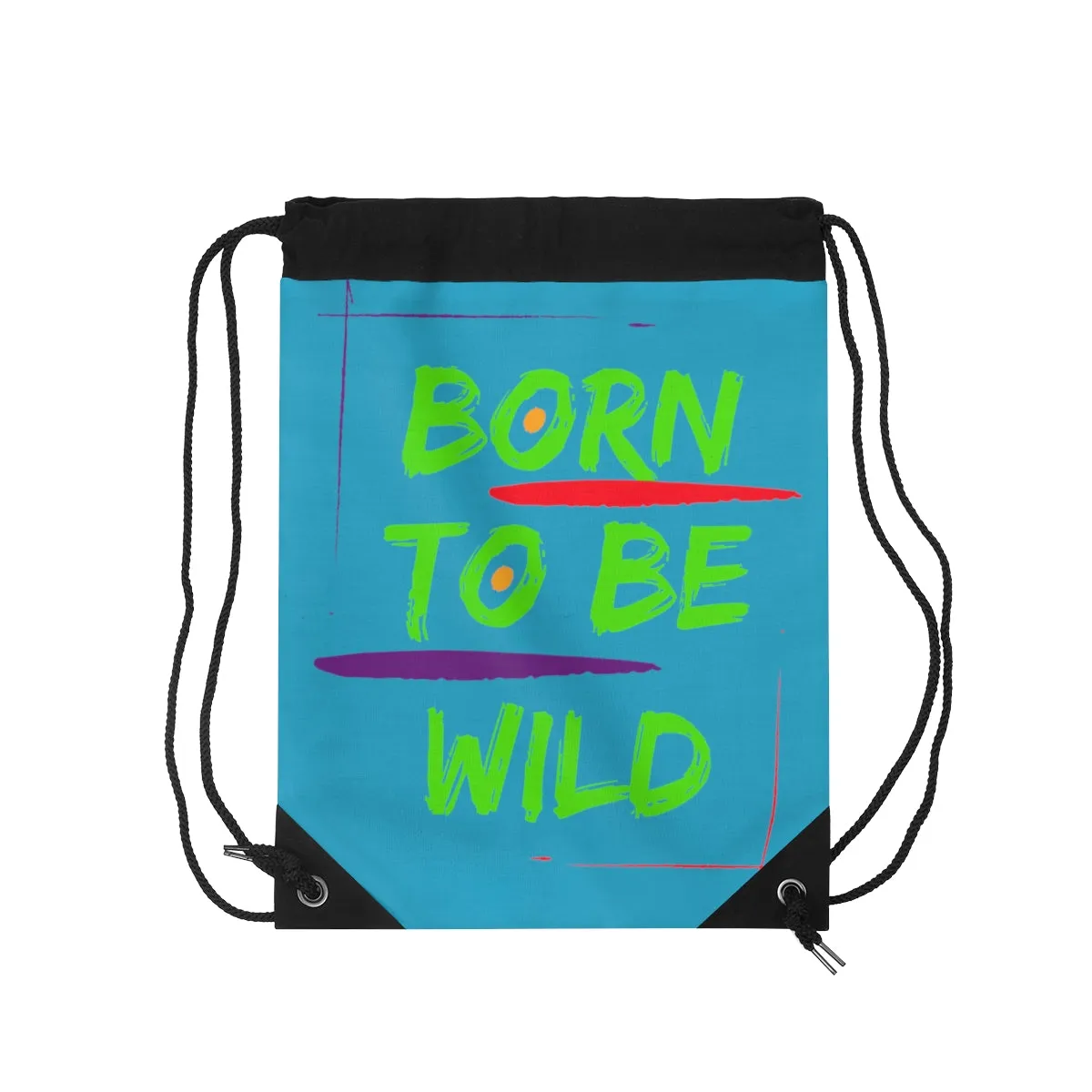 Drawstring Bag ( Born To Be Wild  Turquoise )