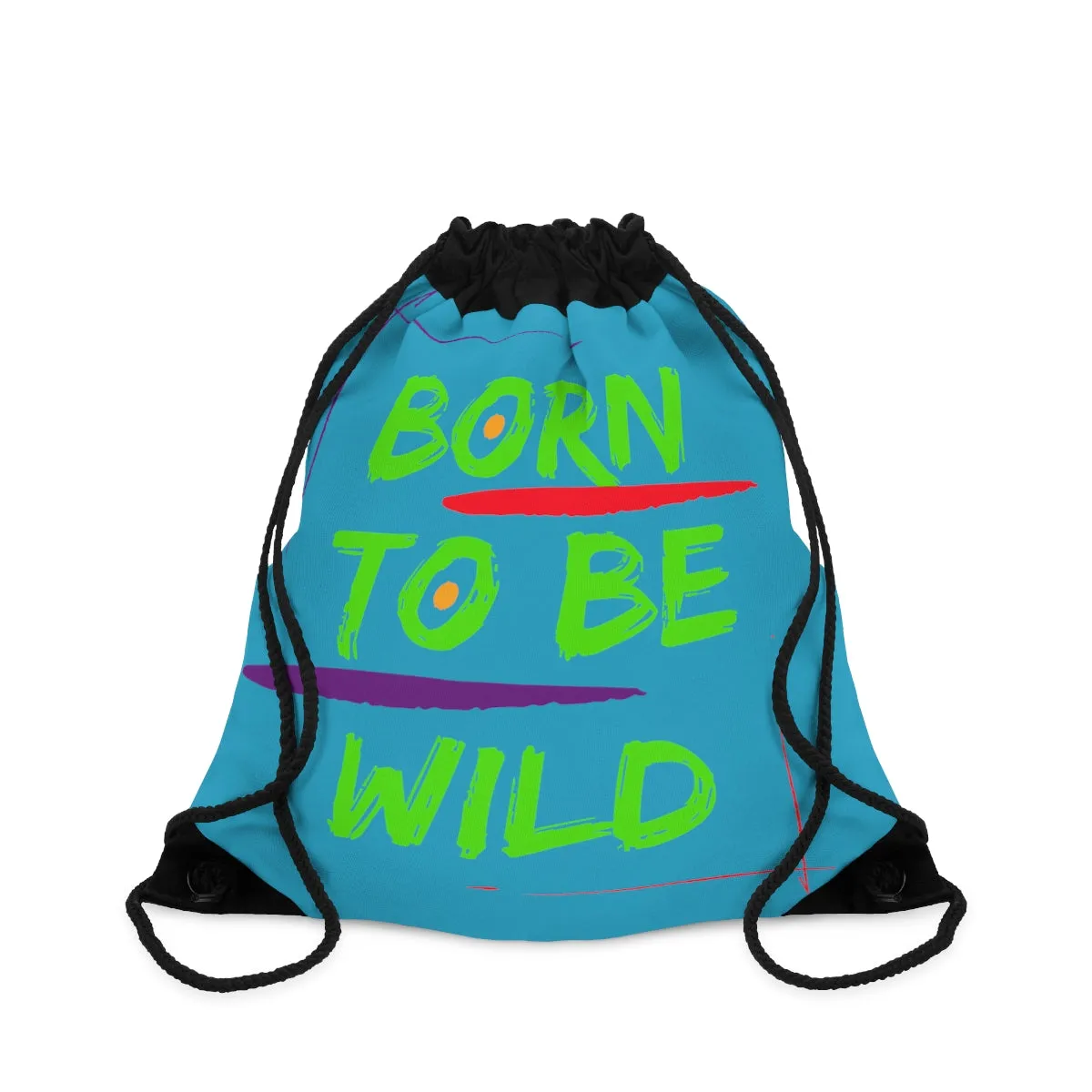 Drawstring Bag ( Born To Be Wild  Turquoise )