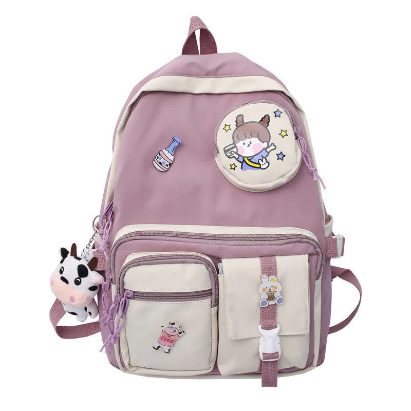 Kawaii Color Pop Cow Plushie Backpack