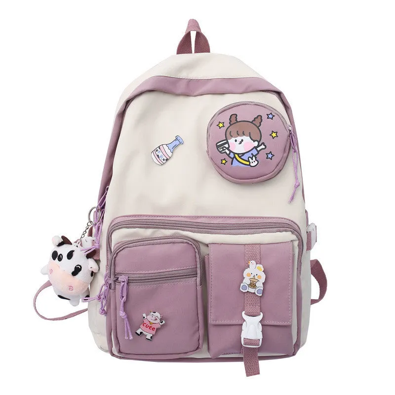 Kawaii Color Pop Cow Plushie Backpack