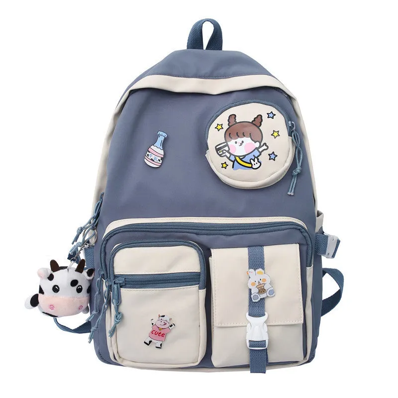 Kawaii Color Pop Cow Plushie Backpack