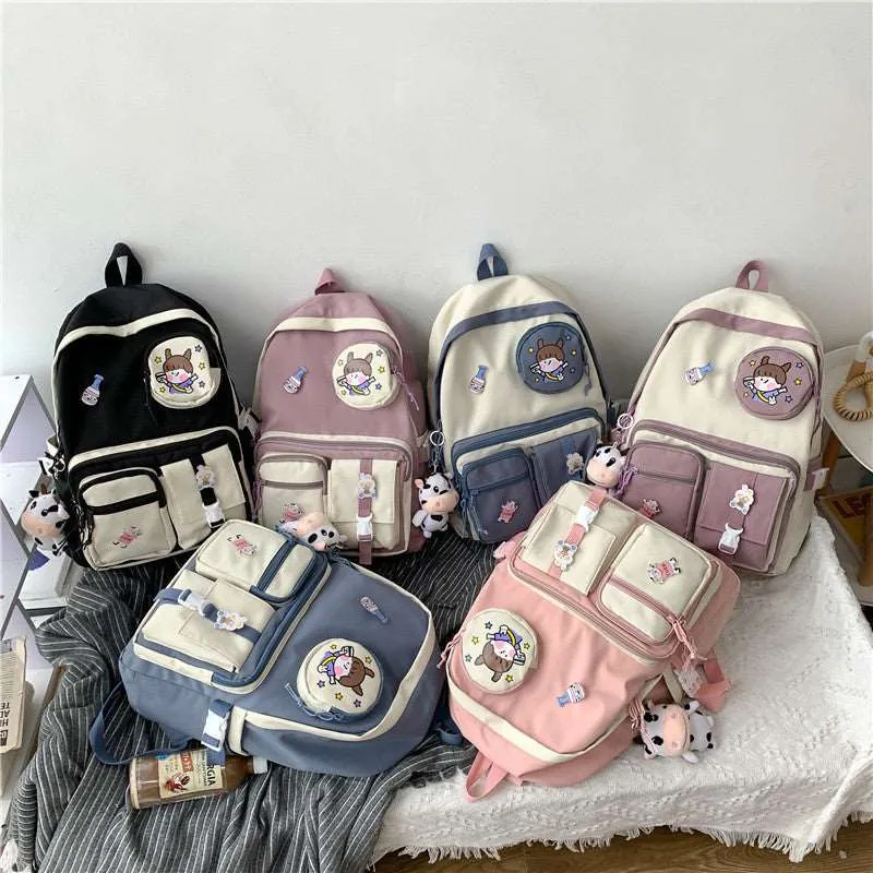Kawaii Color Pop Cow Plushie Backpack
