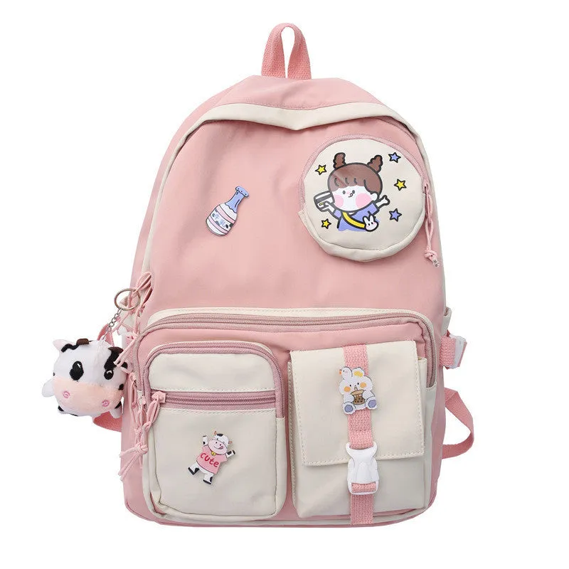 Kawaii Color Pop Cow Plushie Backpack