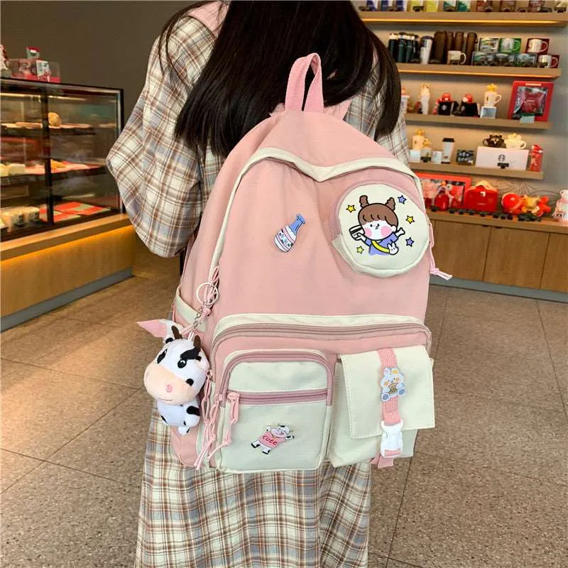 Kawaii Color Pop Cow Plushie Backpack