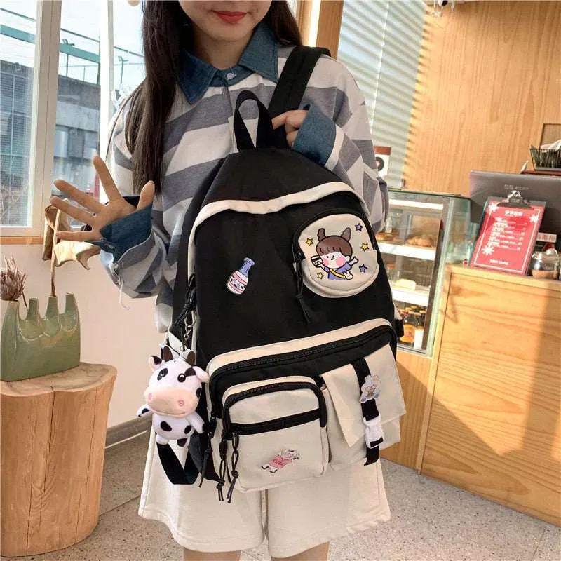 Kawaii Color Pop Cow Plushie Backpack