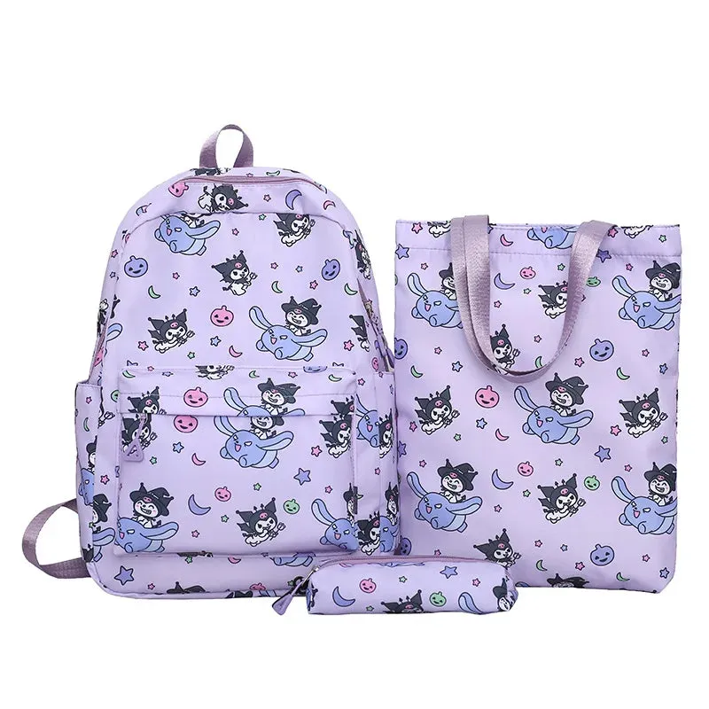 Kawaii Sanrio Backpack, Eco Bag, and Pencil Case Set