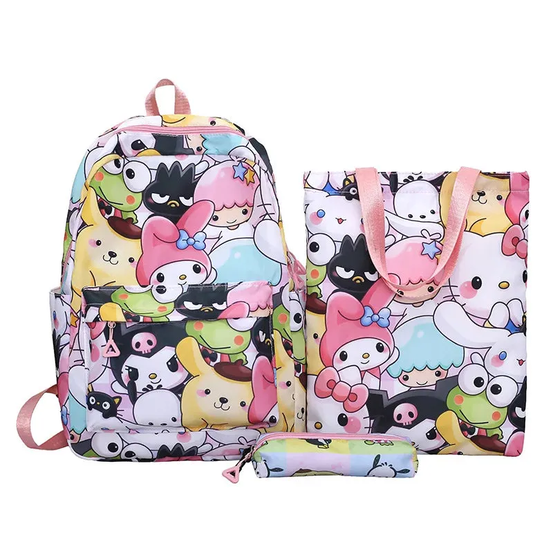 Kawaii Sanrio Backpack, Eco Bag, and Pencil Case Set