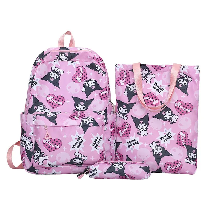 Kawaii Sanrio Backpack, Eco Bag, and Pencil Case Set