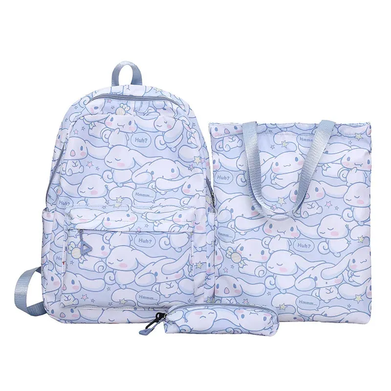 Kawaii Sanrio Backpack, Eco Bag, and Pencil Case Set