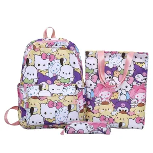 Kawaii Sanrio Backpack, Eco Bag, and Pencil Case Set