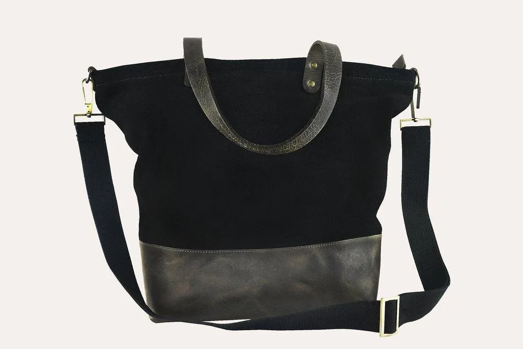 Kiko Leather Boyfriend Tote Canvas