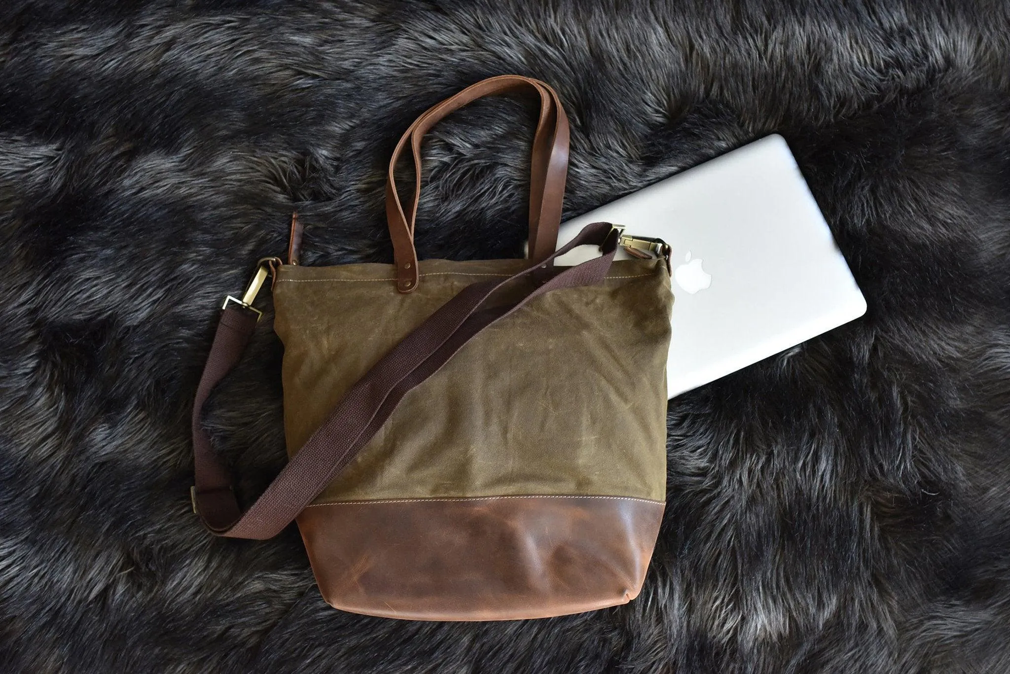 Kiko Leather Boyfriend Tote Canvas