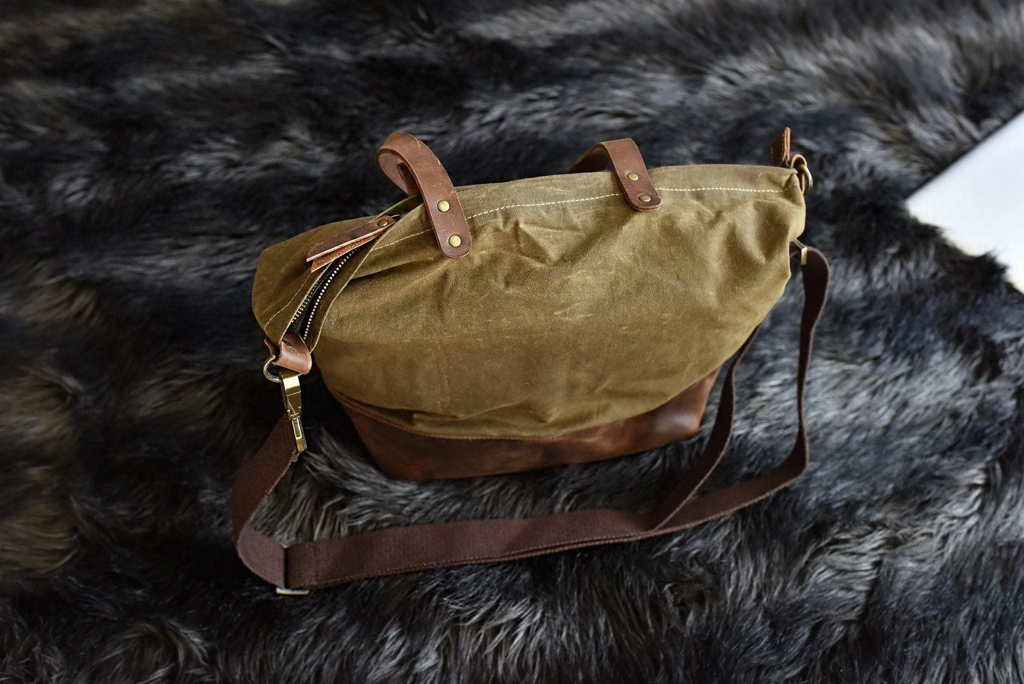 Kiko Leather Boyfriend Tote Canvas