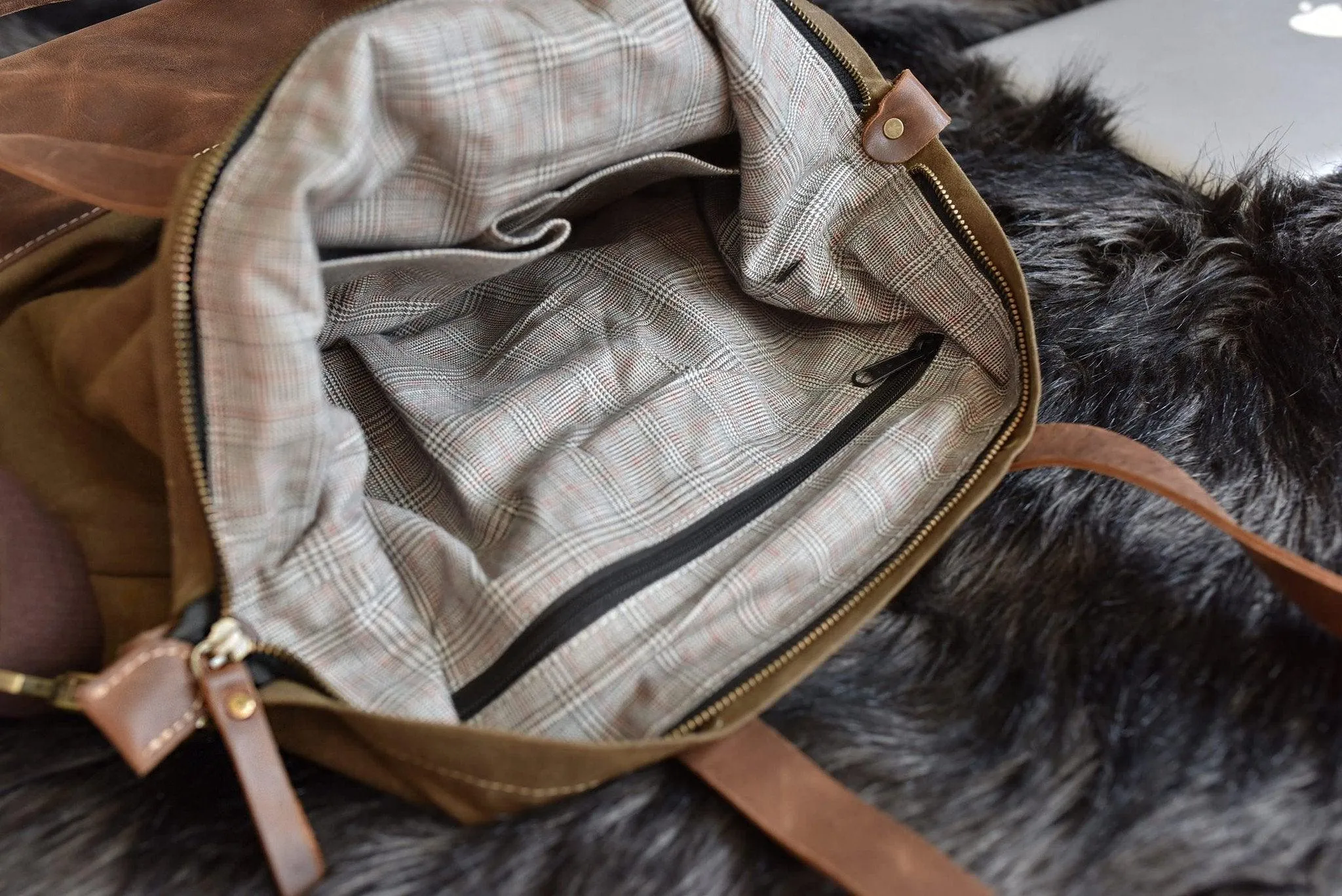 Kiko Leather Boyfriend Tote Canvas