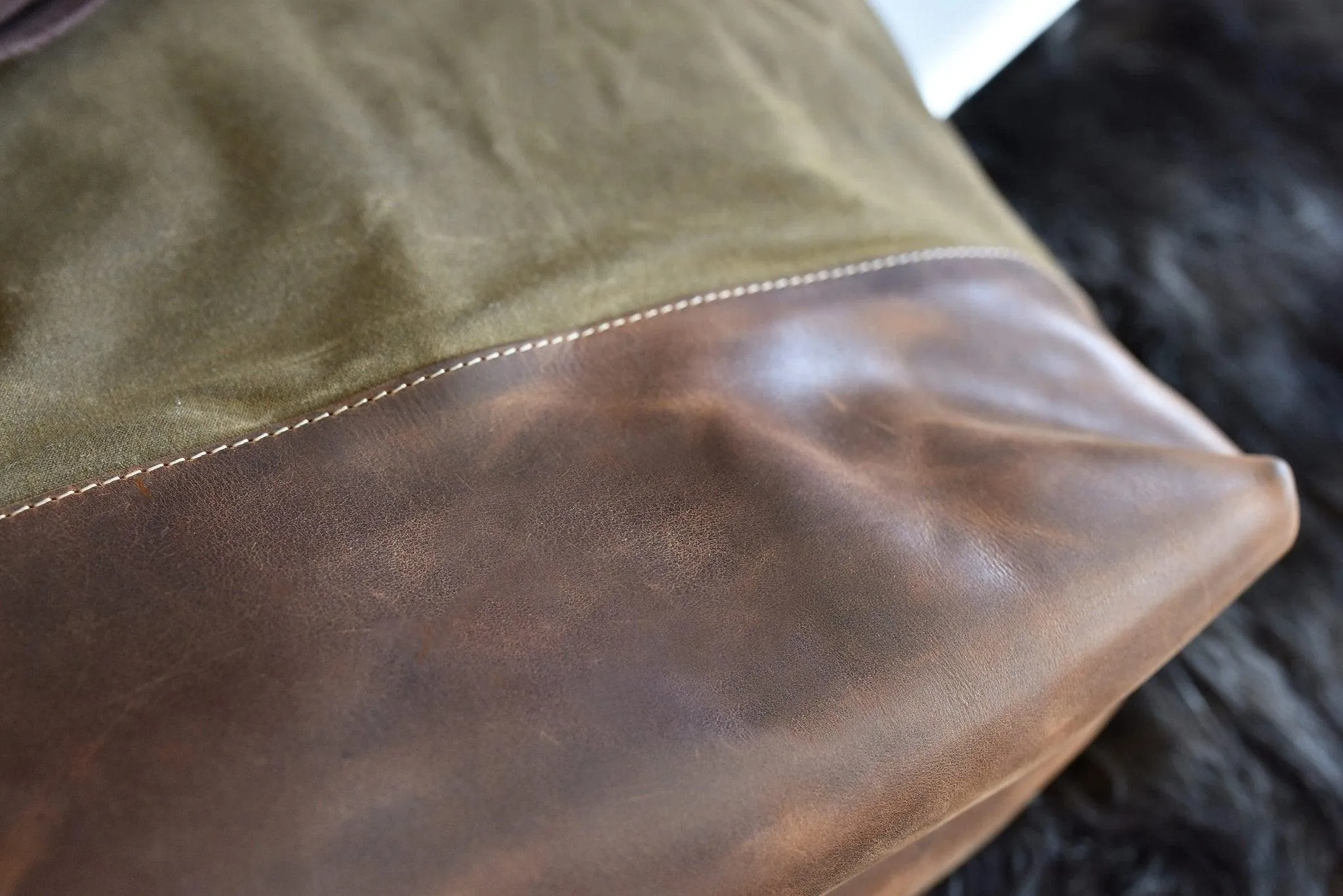 Kiko Leather Boyfriend Tote Canvas