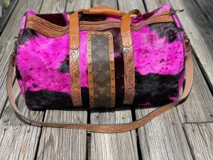 Large duffel HOH hot pink and black acid wash (4LV)