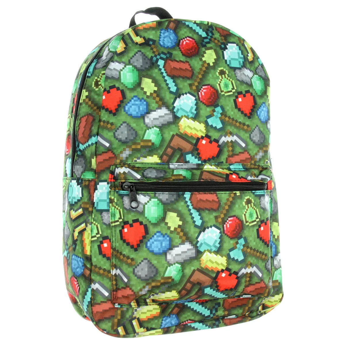 Minecraft Sword Pickaxe Items All Over Sublimated Print Laptop Backpack School Bag