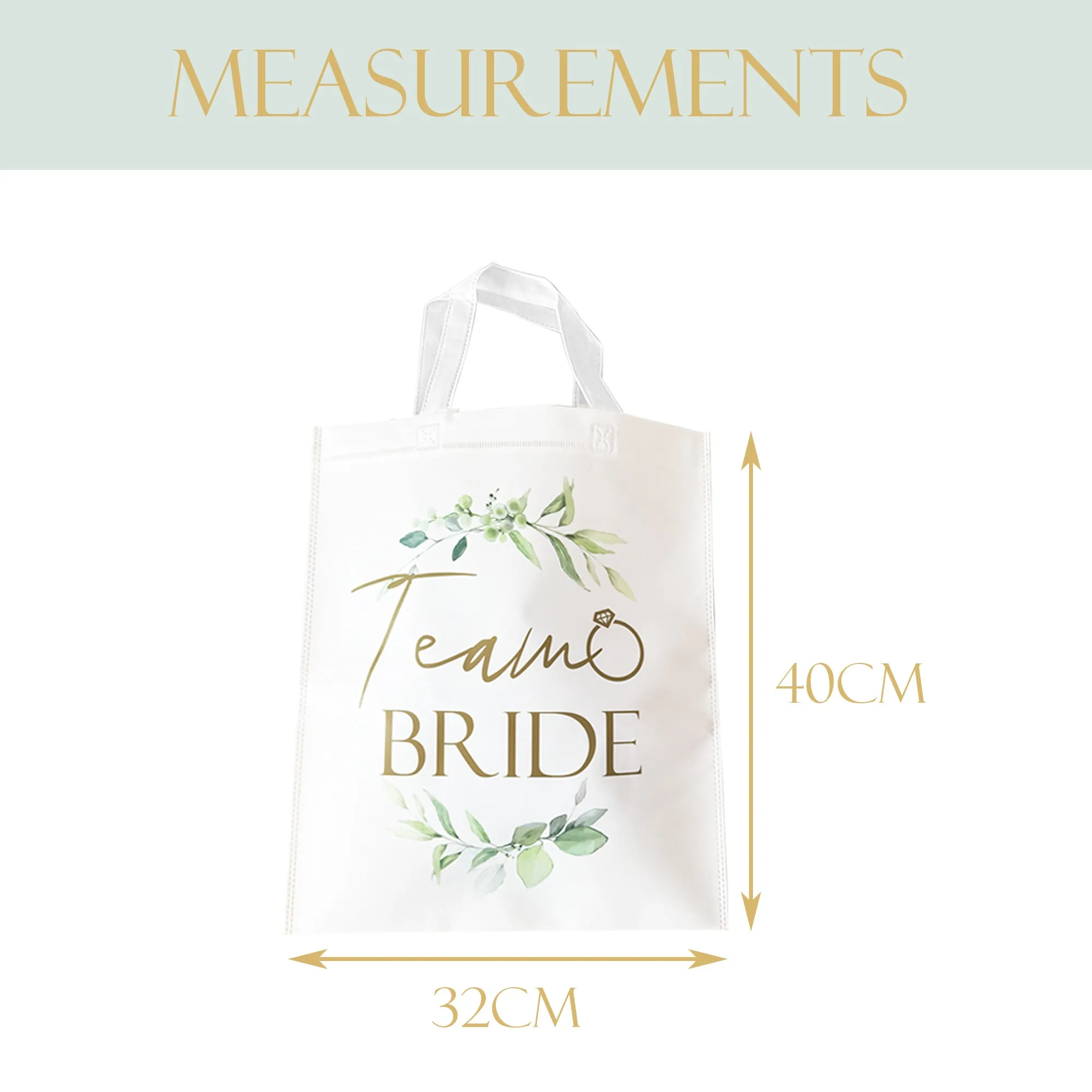 Pack of 12 Team Bride Tote Bags Botanical Hen Party