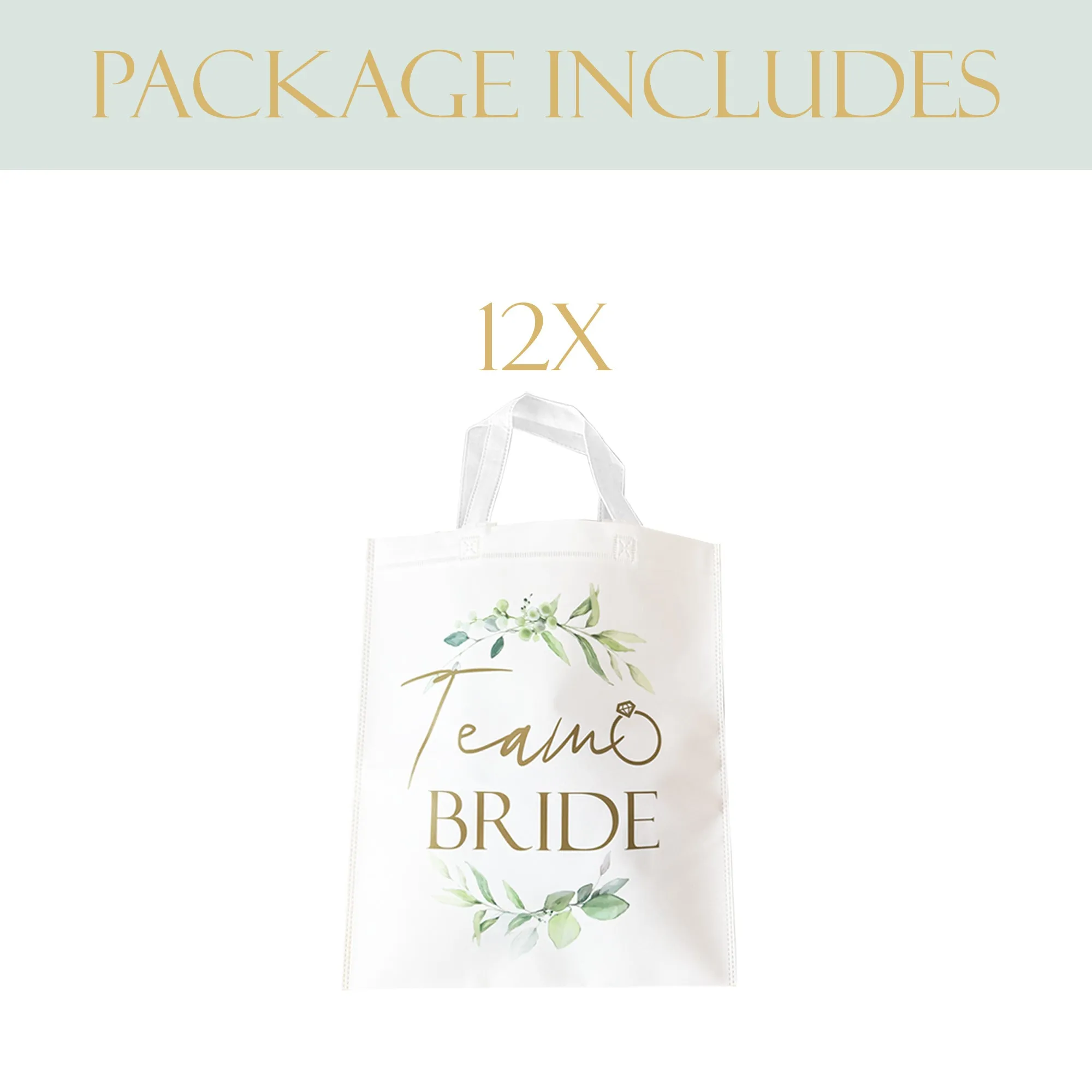 Pack of 12 Team Bride Tote Bags Botanical Hen Party