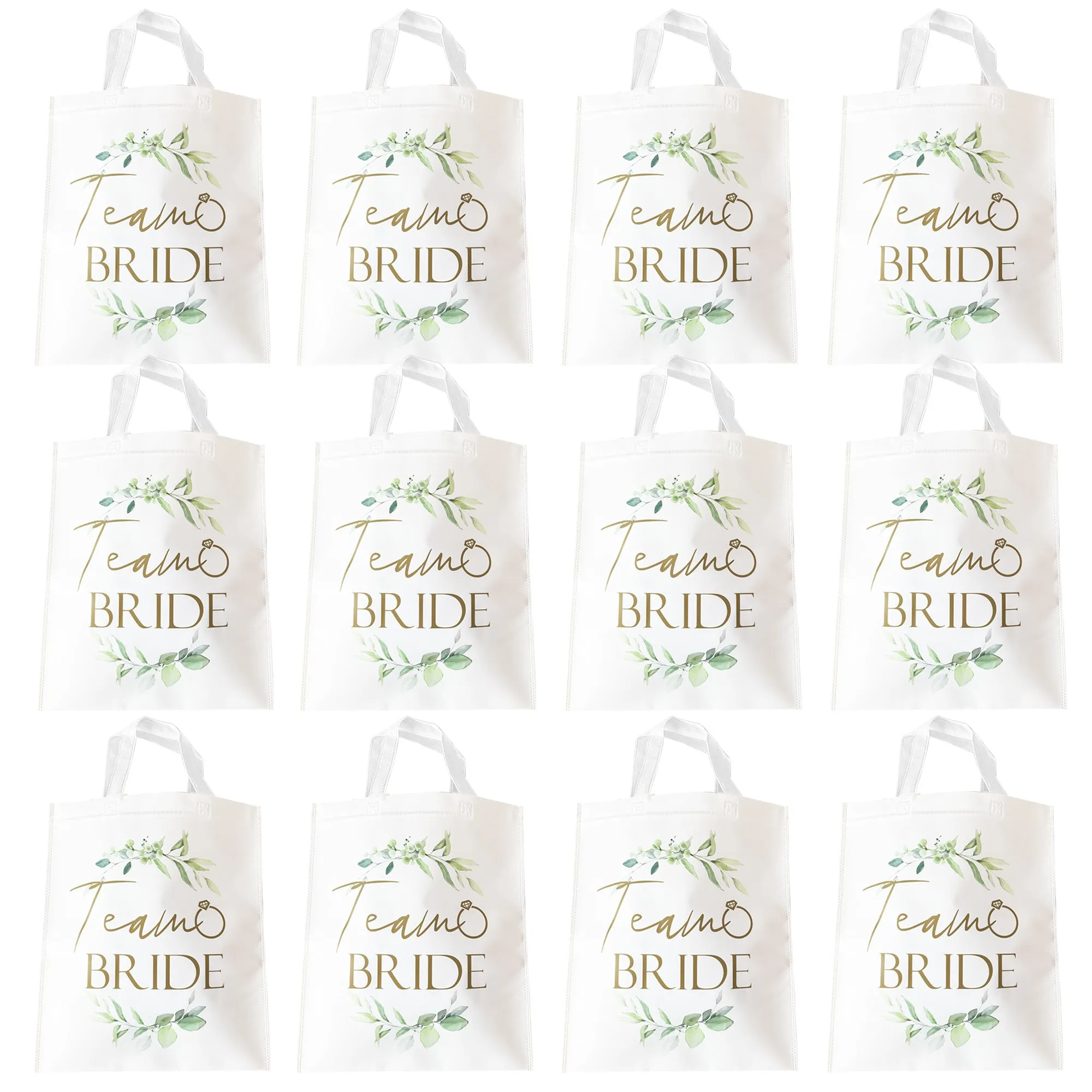 Pack of 12 Team Bride Tote Bags Botanical Hen Party