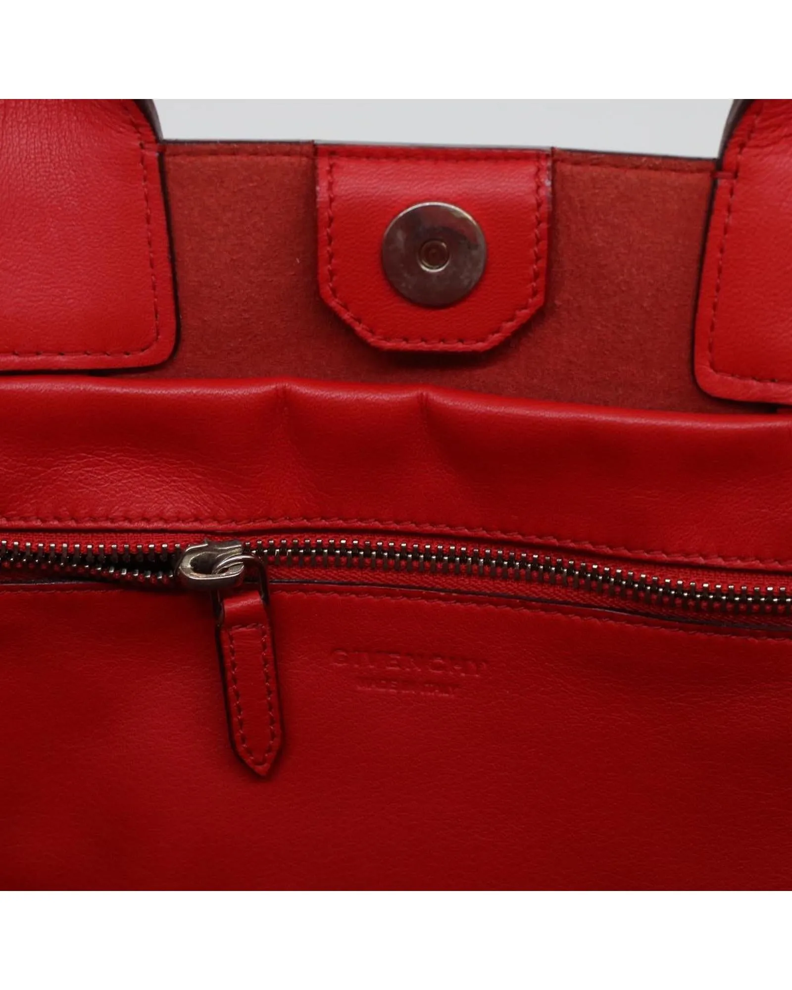 Red Leather Tote Bag