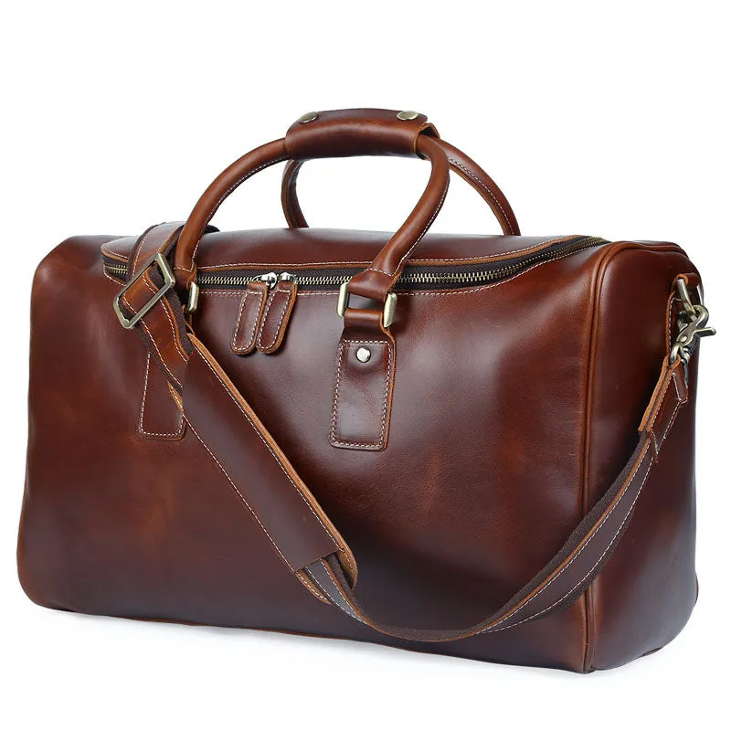 Travel Gifts Leather Duffle Bag Vintage Weekender Bag Men Overnight Bag Leather Travel Luggage Bag