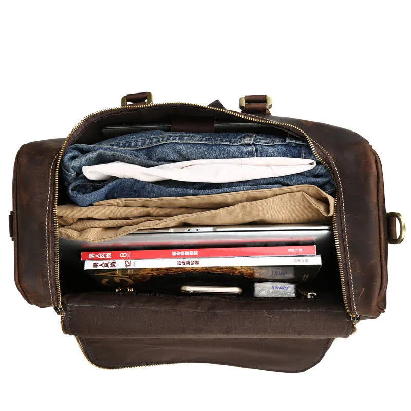 Travel Gifts Leather Duffle Bag Vintage Weekender Bag Men Overnight Bag Leather Travel Luggage Bag