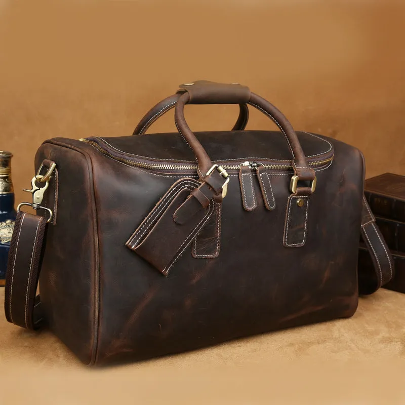 Travel Gifts Leather Duffle Bag Vintage Weekender Bag Men Overnight Bag Leather Travel Luggage Bag